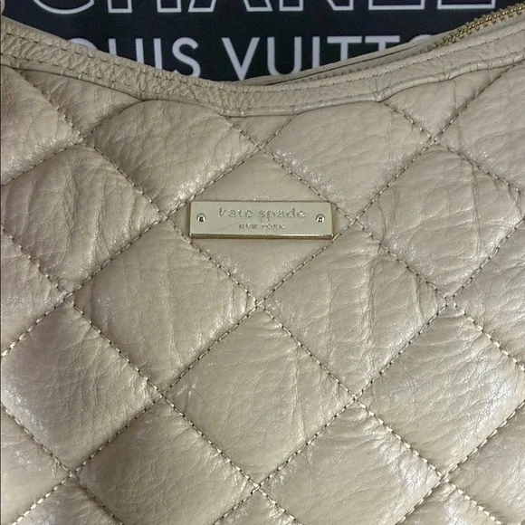 Kate Spade Quilted Beige and Pink Shoulder Bag - Picture 3 of 12